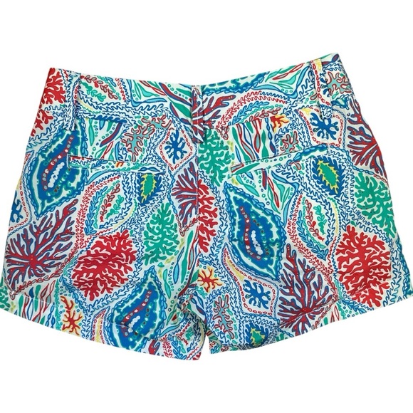 Lilly Pulitzer Callahan Shorts Let Minnow Coral Reef Print Size 00 NWT - Picture 3 of 12